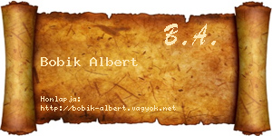 Bobik Albert névjegykártya